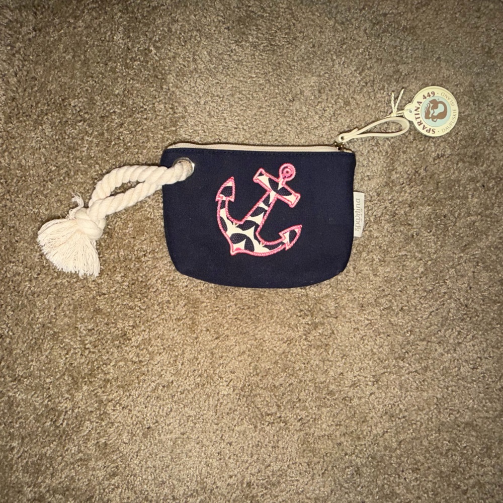 Spartina 449 Navy and Pink Anchor Wristlet